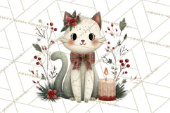 Cottagecore Christmas Pets PNG, Cozy Holiday Clipart Product Image 4