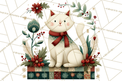 Cottagecore Christmas Pets PNG, Cozy Holiday Clipart Product Image 5