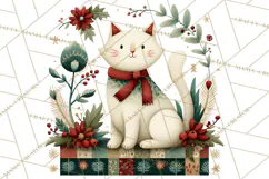 Cottagecore Christmas Pets PNG, Cozy Holiday Clipart Product Image 5