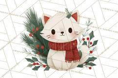 Cottagecore Christmas Pets PNG, Cozy Holiday Clipart Product Image 3