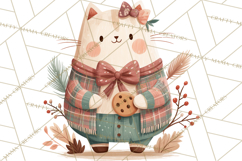 Cottagecore Christmas Pets PNG, Cozy Holiday Clipart Product Image 5