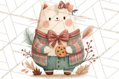 Cottagecore Christmas Pets PNG, Cozy Holiday Clipart Product Image 5