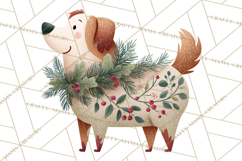Cottagecore Christmas Pets PNG, Cozy Holiday Clipart Product Image 5