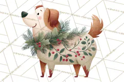 Cottagecore Christmas Pets PNG, Cozy Holiday Clipart Product Image 5