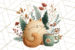 Cottagecore Christmas Pets PNG, Cozy Holiday Clipart Product Image 2