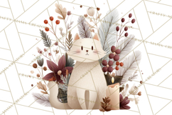 Cottagecore Christmas Pets PNG, Cozy Holiday Clipart Product Image 4