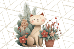 Cottagecore Christmas Pets PNG, Cozy Holiday Clipart Product Image 5
