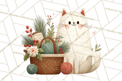 Cottagecore Christmas Pets PNG, Cozy Holiday Clipart Product Image 2