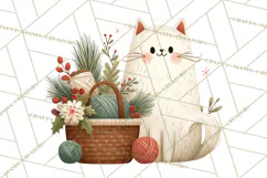 Cottagecore Christmas Pets PNG, Cozy Holiday Clipart Product Image 2