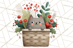 Cottagecore Christmas Pets PNG, Cozy Holiday Clipart Product Image 4