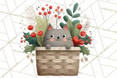 Cottagecore Christmas Pets PNG, Cozy Holiday Clipart Product Image 4
