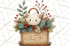 Cottagecore Christmas Pets PNG, Cozy Holiday Clipart Product Image 5