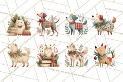 Cottagecore Christmas Pets PNG, Cozy Holiday Clipart Product Image 5