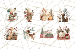 Cottagecore Christmas Pets PNG, Cozy Holiday Clipart Product Image 3