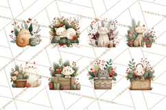 Cottagecore Christmas Pets PNG, Cozy Holiday Clipart Product Image 8
