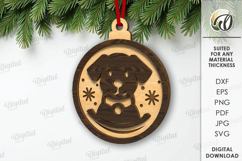 Christmas Pets Ornament Laser Cut. Christmas Decor SVG Product Image 1
