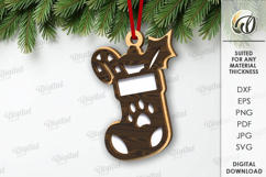 Christmas Pets Ornament Laser Cut. Christmas Decor SVG Product Image 1