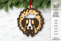 Christmas Pets Ornament Laser Cut. Christmas Decor SVG Product Image 1