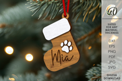 3D Christmas Pets Ornaments Bundle Lasercut. Christmas SVG Product Image 8