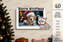 Christmas Pets Photo Frame Lasercut. Christmas Dog Frame SVG Product Image 1