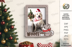 Christmas Pets Photo Frame Lasercut. Christmas Dog Frame SVG Product Image 1