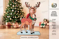 Christmas Photo Zone Laser Cut. Photo Booth Prop SVG Product Image 1
