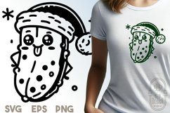 Christmas Pickle with Santa Hat | Funny Christmas SVG File Product Image 1