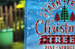 Christmas Truck Garden Flag Sublimation, Christmas Trees v2 Product Image 2