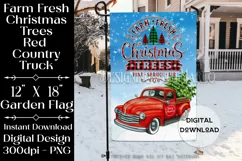 Christmas Truck Garden Flag Sublimation, Christmas Trees v2 Product Image 1