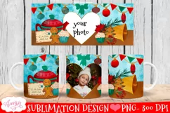 Christmas picture mug wrap PNG for sublimation | 11oz 15oz Product Image 1