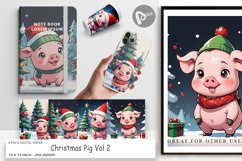 Digital Paper Cartoon Christmas Pig Product Image 1