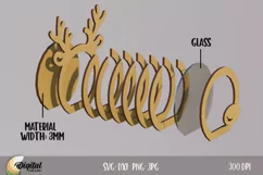 Money box Laser Cut. 3D Christmas Piggy Bank Laser Cut. Product Image 2