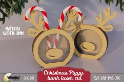 Money box Laser Cut. 3D Christmas Piggy Bank Laser Cut. Product Image 1