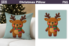 Reindeer Crochet Pillow | Knitted Sublimation Product Image 1