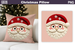 Santa Claus Crochet Pillow | Knitted Sublimation Product Image 1