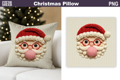 Santa Claus Crochet Pillow | Knitted Sublimation Product Image 1