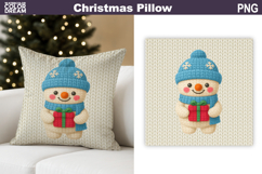 Christmas Snowman Crochet Pillow | Knitted Sublimation Product Image 1