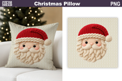 Santa Claus Crochet Pillow | Knitted Sublimation Product Image 1