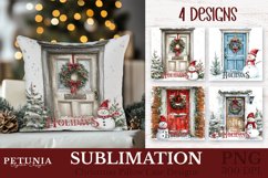 Christmas pillow png design being used as a trending Christmas Pillow Case Sublimation print