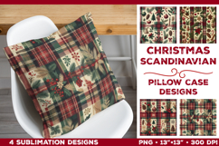 Christmas Gingham Plaid Pillowcase Sublimation Design Product Image 4
