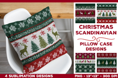 Scandinavian Knitted Christmas Pillowcase Sublimation Design Product Image 1