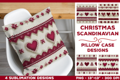 Scandinavian Christmas Pillowcase Sublimation Designs Bundle Product Image 5