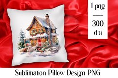 Watercolor Hause Clipart| Christmas Sublimation Product Image 1