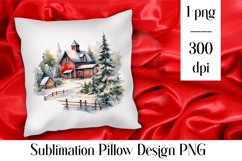 Watercolor Hause Clipart| Christmas Sublimation Product Image 1