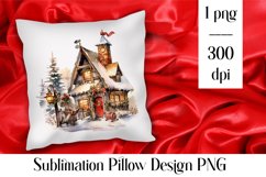 Watercolor Hause Clipart| Christmas Sublimation Product Image 1