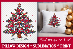 Christmas Pillow Sublimation PNG | Cushion Design Product Image 1