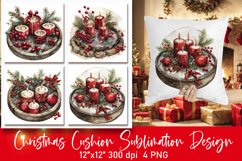 Christmas Pillow Sublimation PNG | Cushion Design Product Image 1