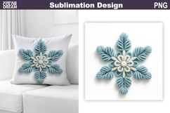 Snowflake Sublimation | Snowflake Knitted Winter Pillow Product Image 1