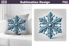 Snowflake Sublimation | Snowflake Knitted Winter Pillow Product Image 1
