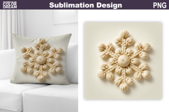Snowflake Sublimation | Snowflake Knitted Winter Pillow Product Image 1